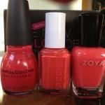 Sinful Colors Thimbleberry vs Essie Boat House vs Zoya Elodie