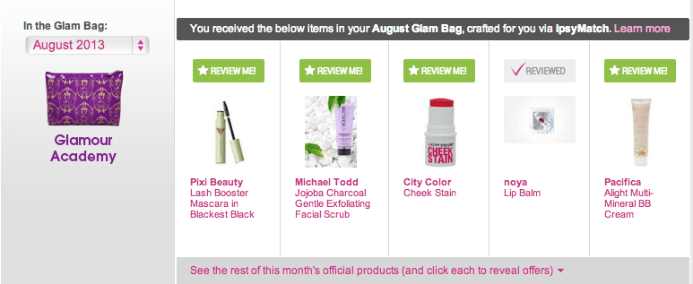 August 2013 Ipsy