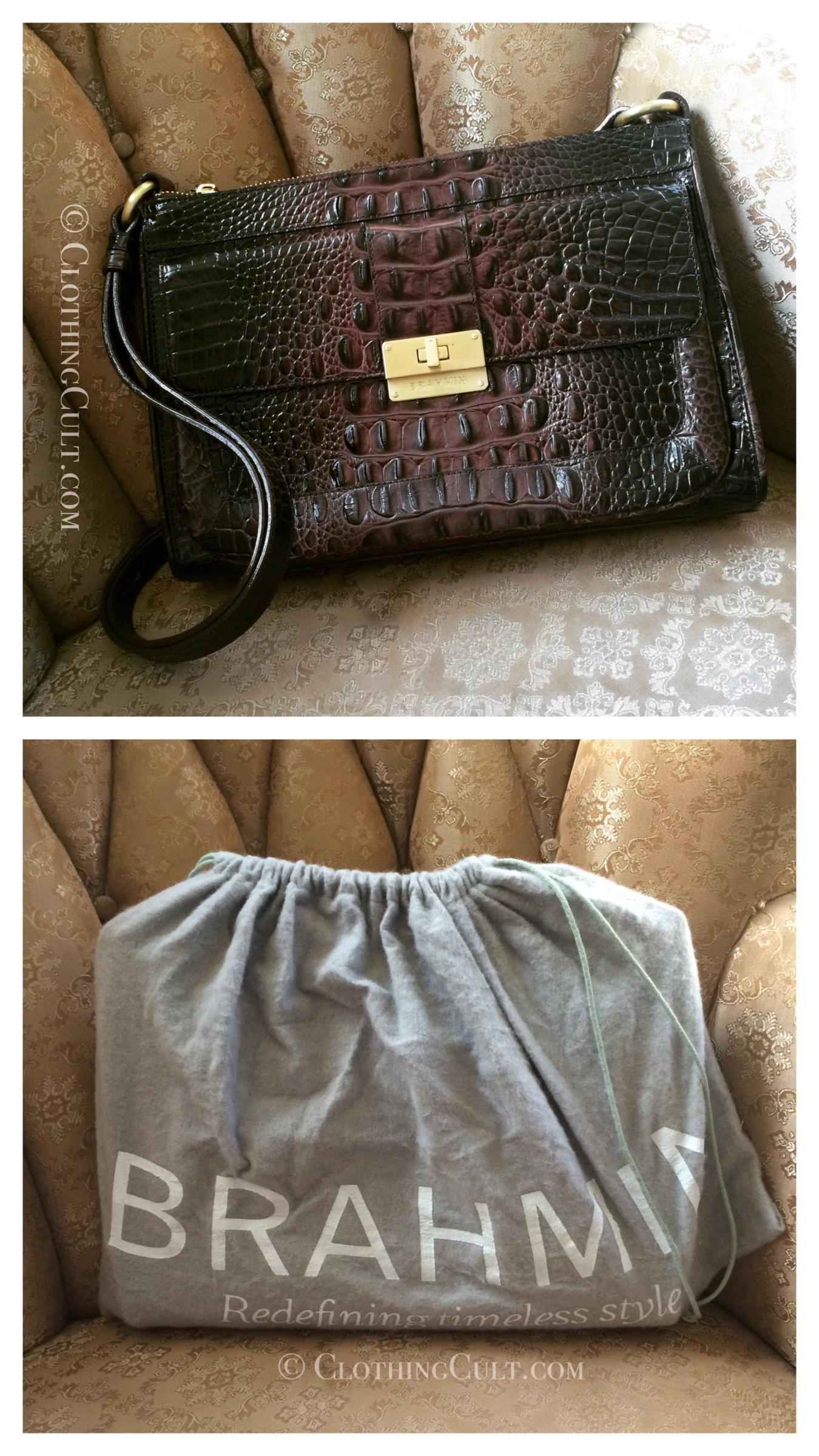 🌹Brahmin Small Lena Satchel Croc Iris Blue Leather Crossbody Bag + Wallet  NWT | eBay