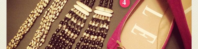 Gold Accents – Elle ballet flats from Kohl’s, Forever21 Necklaces, & Earrings from JCPenney