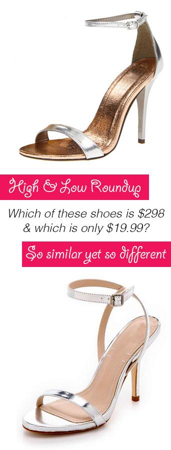 High & Low Roundup – Silver Sandals with 4″ heels