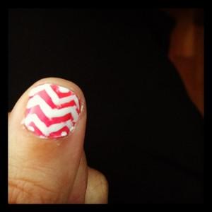 Neon and chevron nail polish