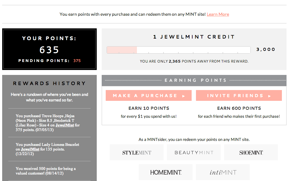 Jewelmint credit screenshot July 2013