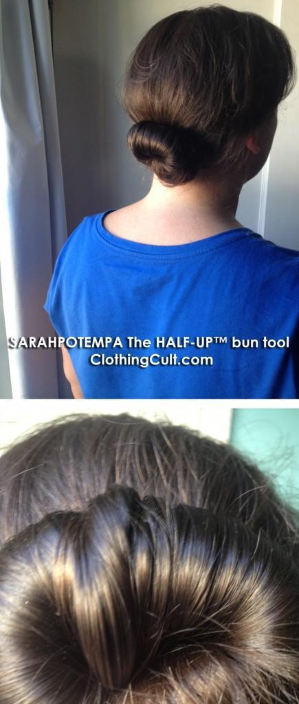 SARAHPOTEMPA The HALF-UP bun tool in hair • easy low bun