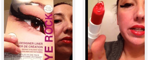Eye Rock adhesive eye liner and Exude Lip Creme in Red #1
