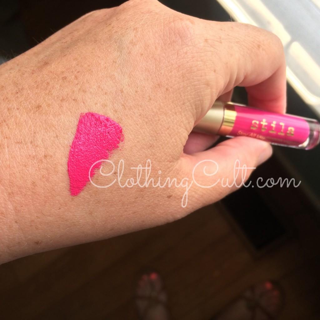 Swatch - Stila look at me liquid lipstick in Bella