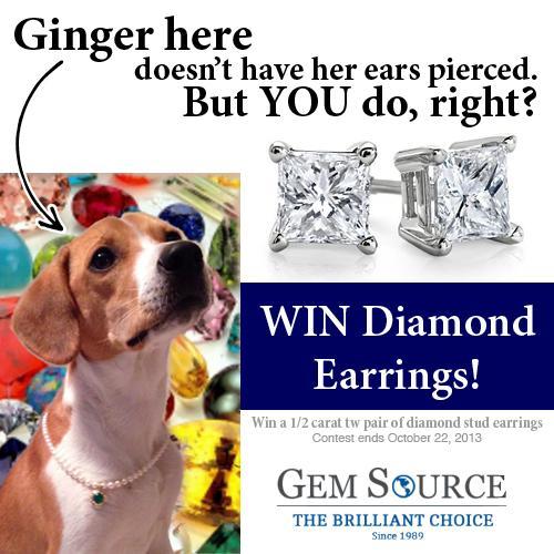 Win Diamond Earrings Gemsource Contest Oct 2013-500x500