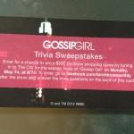 gossip girl trivia card